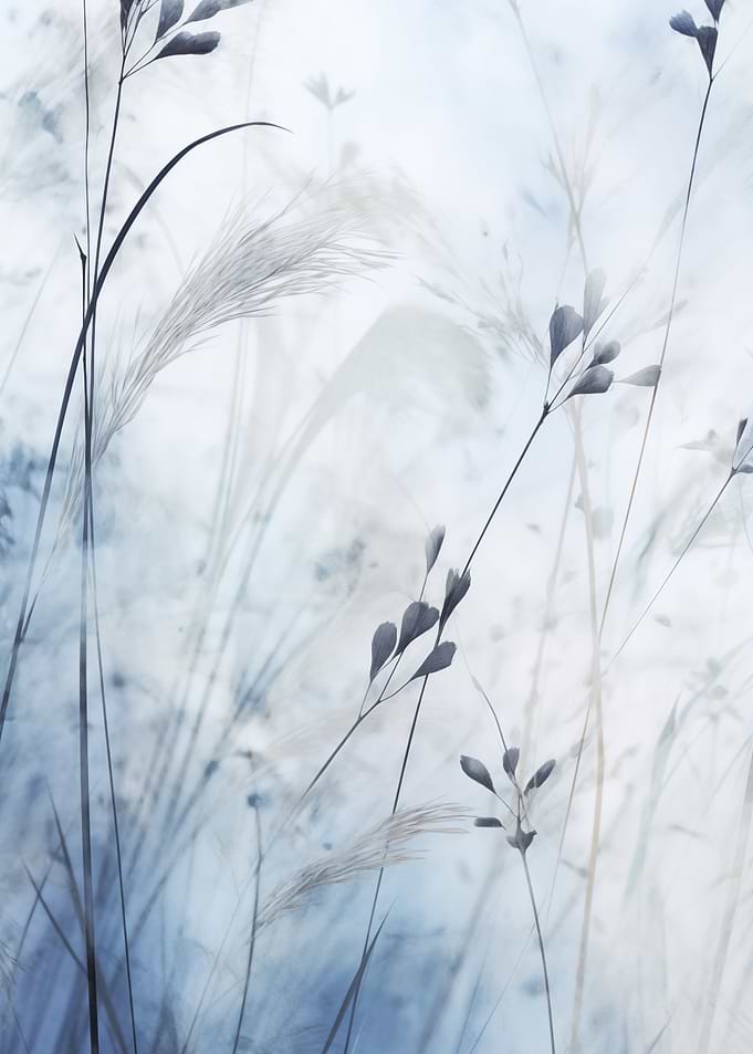 Floral Field in Blue Tones