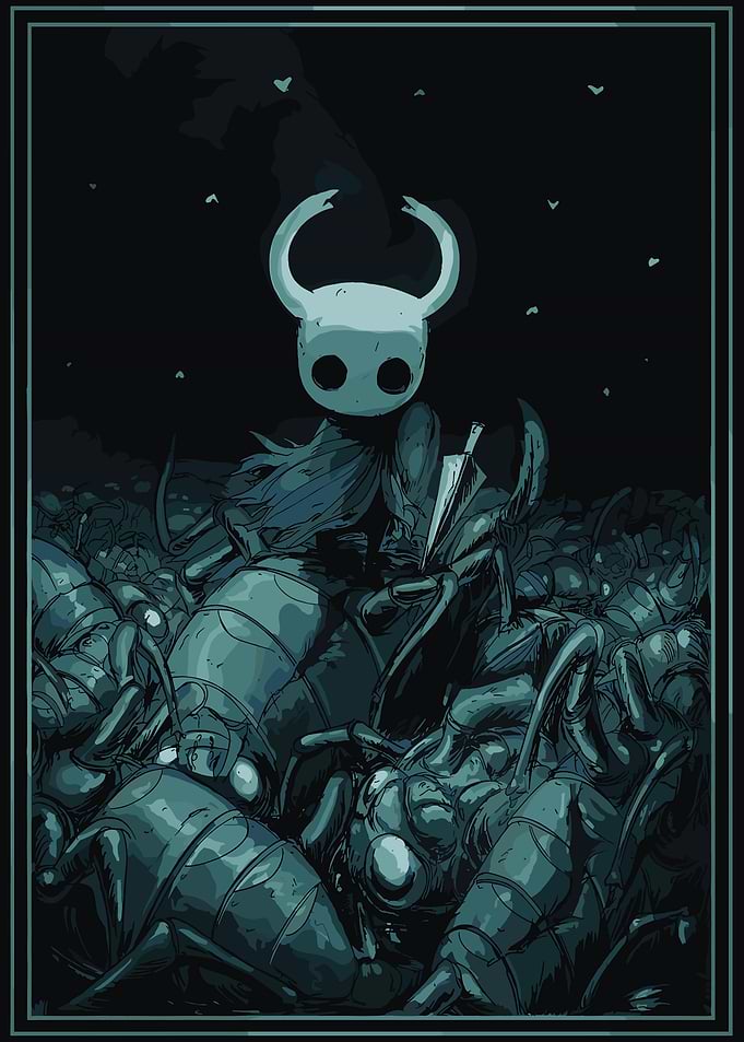 Hollow Knight Surrounded by Bugs