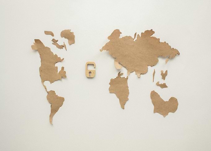 World Map with Open Lock