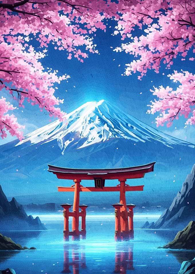 Mount Fuji Gate Cherry Blossoms