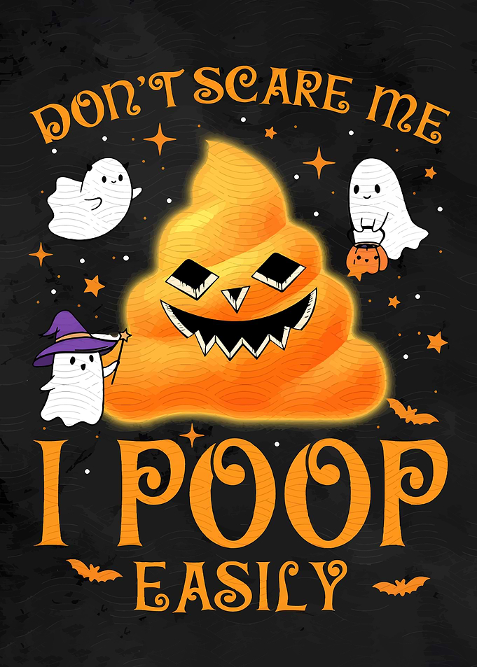 Funny Halloween Poop Ghost Cartoon