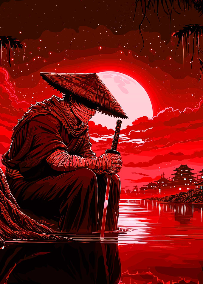 Red Samurai by the Lake