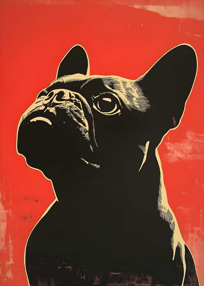 French Bulldog Pop Art Portrait