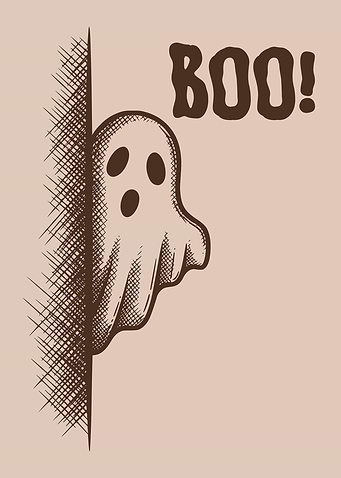 Boo! Ghostly Surprise Peeking Ghost