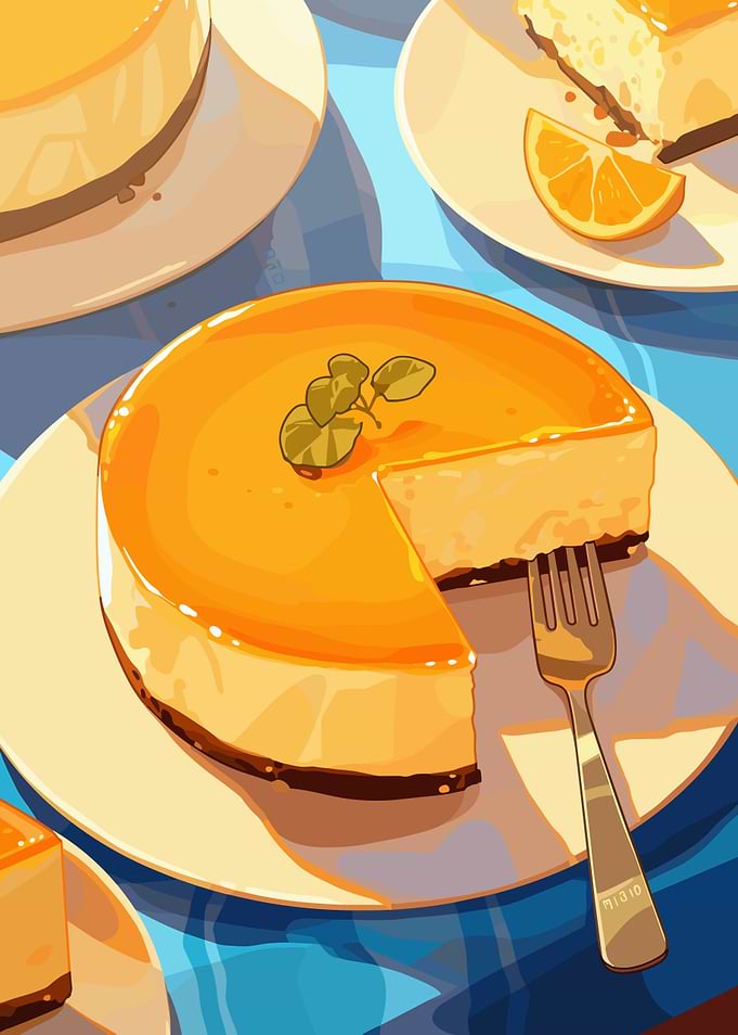 Delicious Cheesecake Dessert Illustration