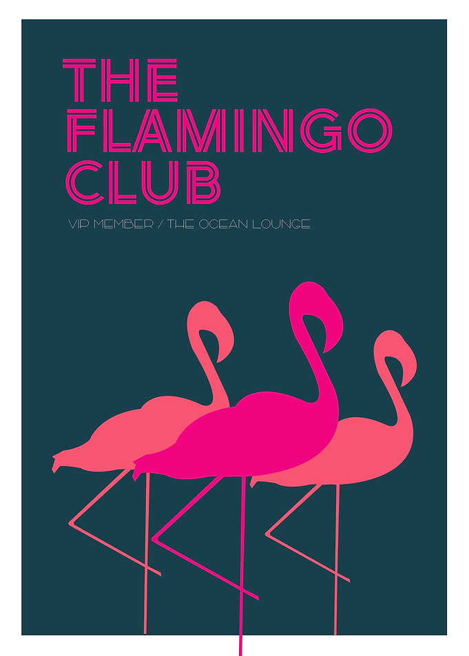 The VIP Flamingo Club Vintage Poster