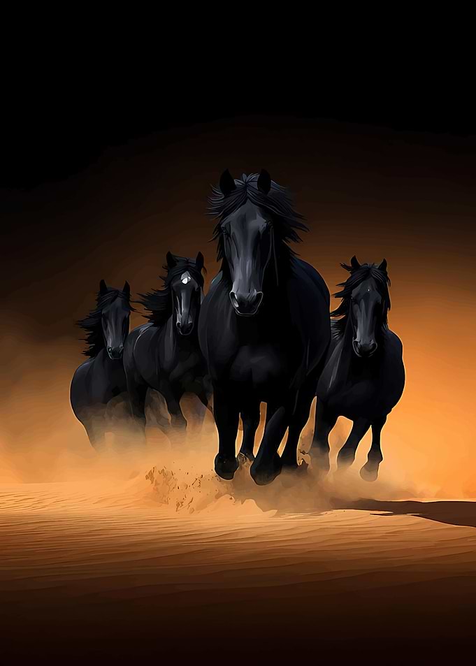 Black Horses Running