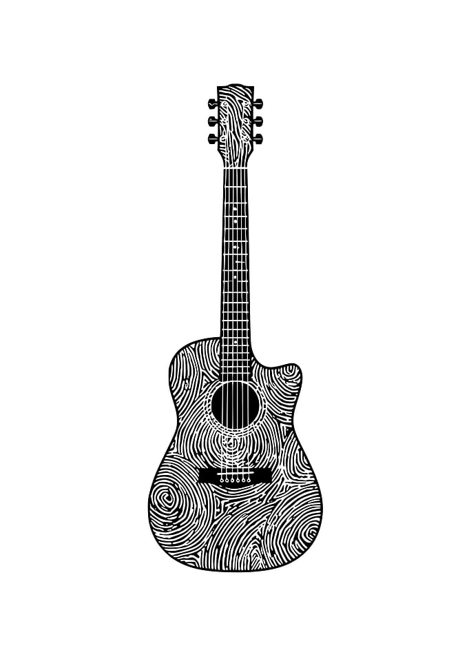 Cool Guitar Illustration