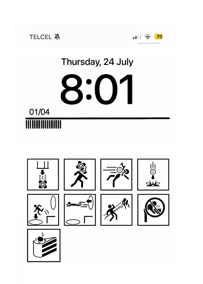 Portal themed phone lock screen