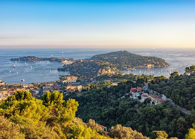 Villefranche-sur-Mer, France aerial view