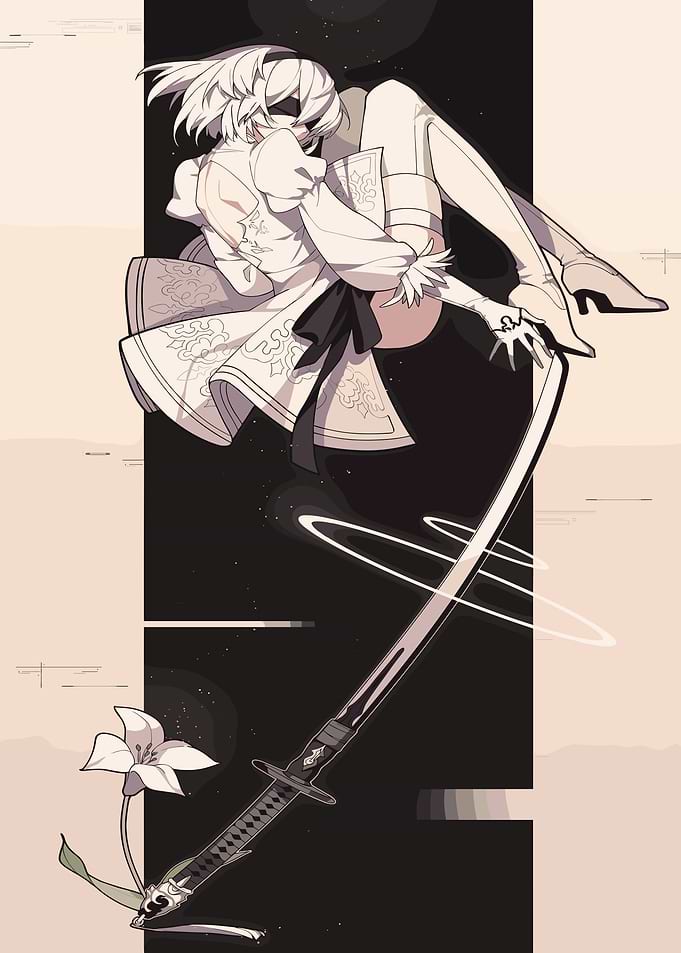 2B Nier Automata Digital Art