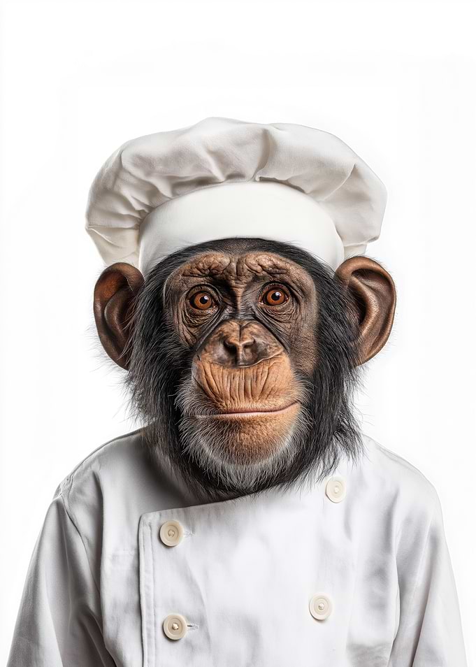 Chimpanzee Chef Portrait