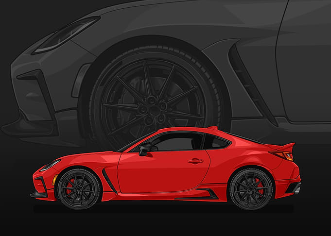 Red TOYOTA GR86 Car Illustration