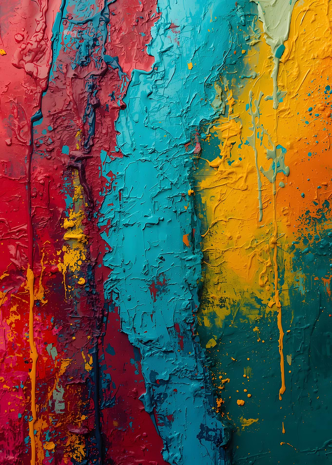 Bold Abstract Layers – Textured Colorful Painting