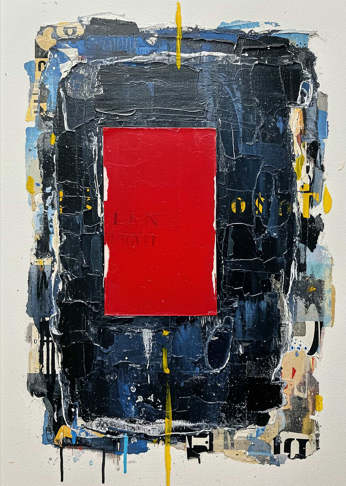 Abstract Painting with Red Rectangle