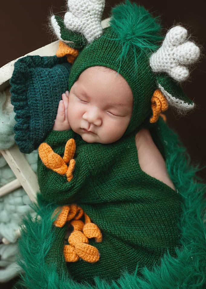 Sleeping Baby in Dragon Costume