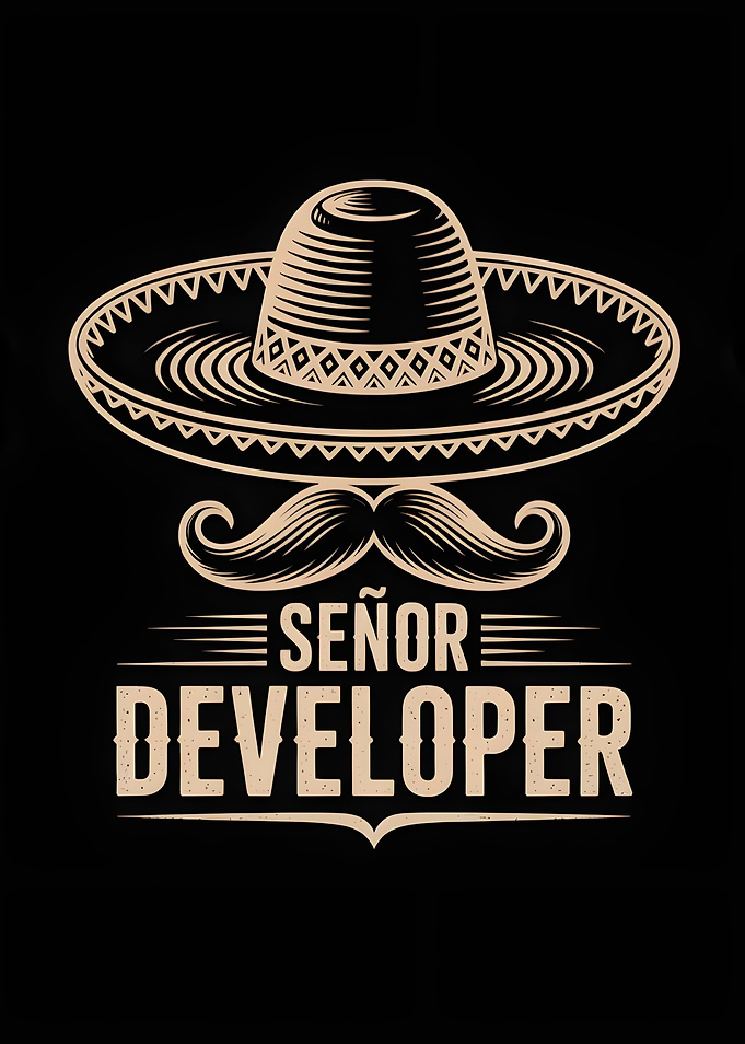Señor Developer Sombrero Mustache Graphic