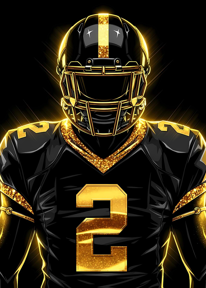 Football Player in Black and Gold