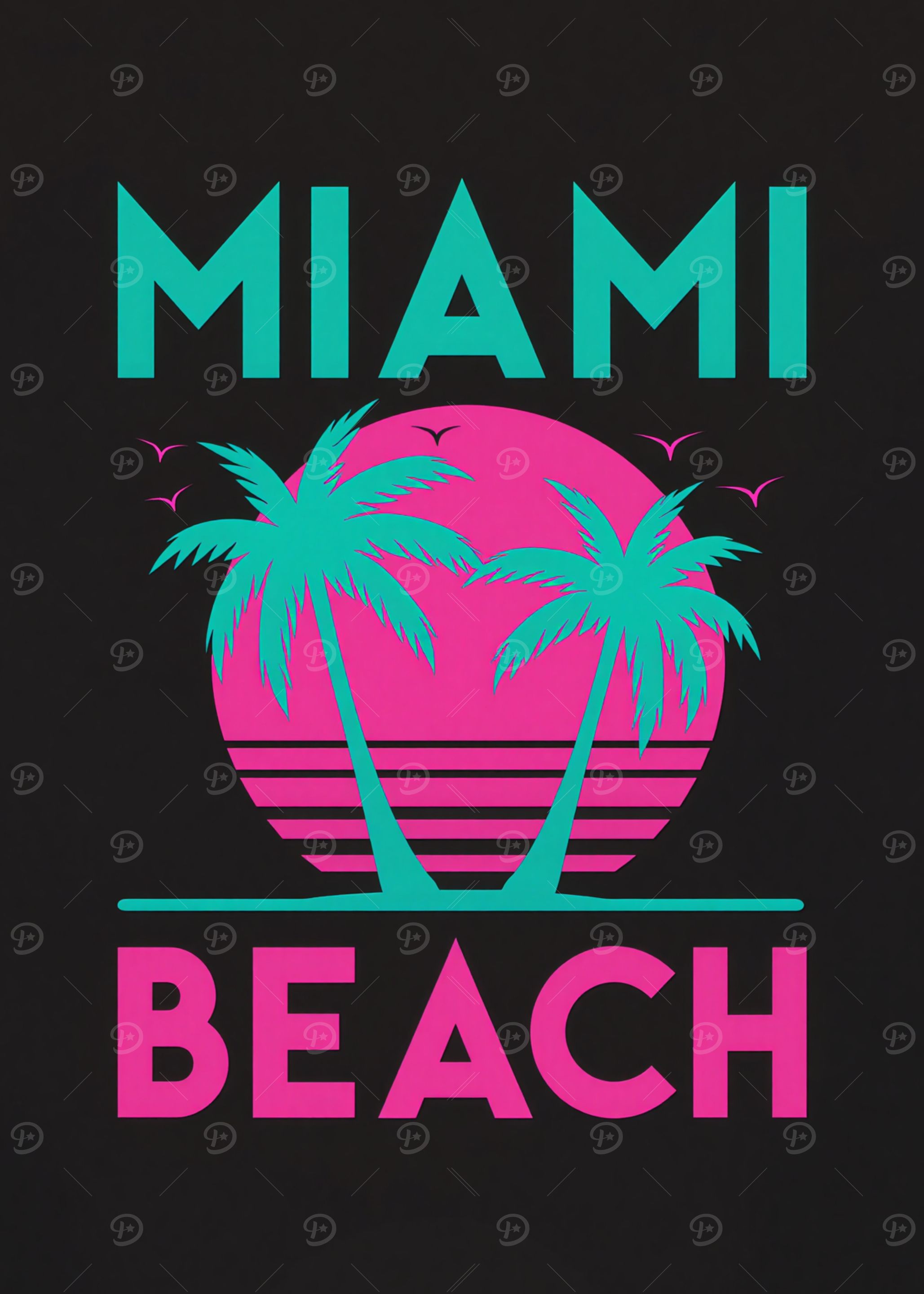 Miami Beach Retro Graphic