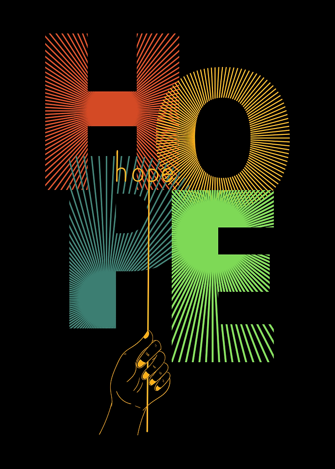 Hopeful Graphic Art with Hand
