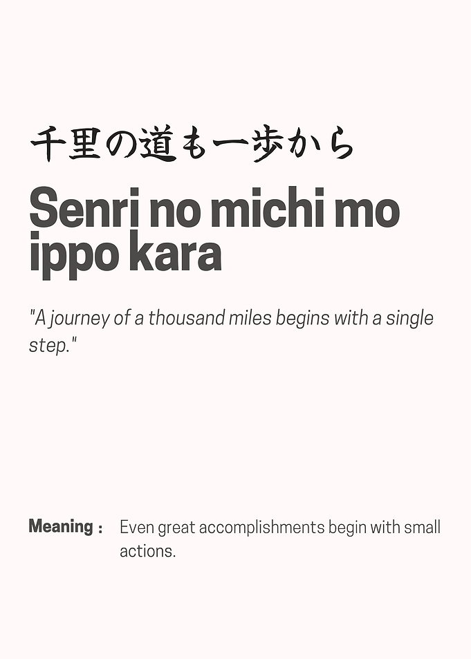 Senri no michi mo ippo kara