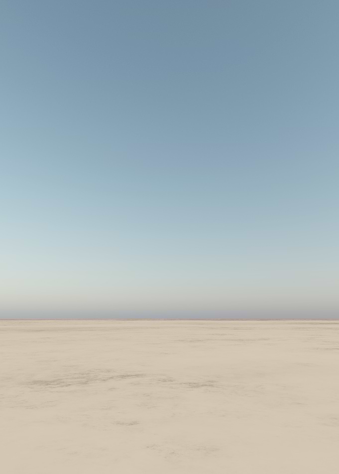 Minimalist Desert Landscape with Blue Sky