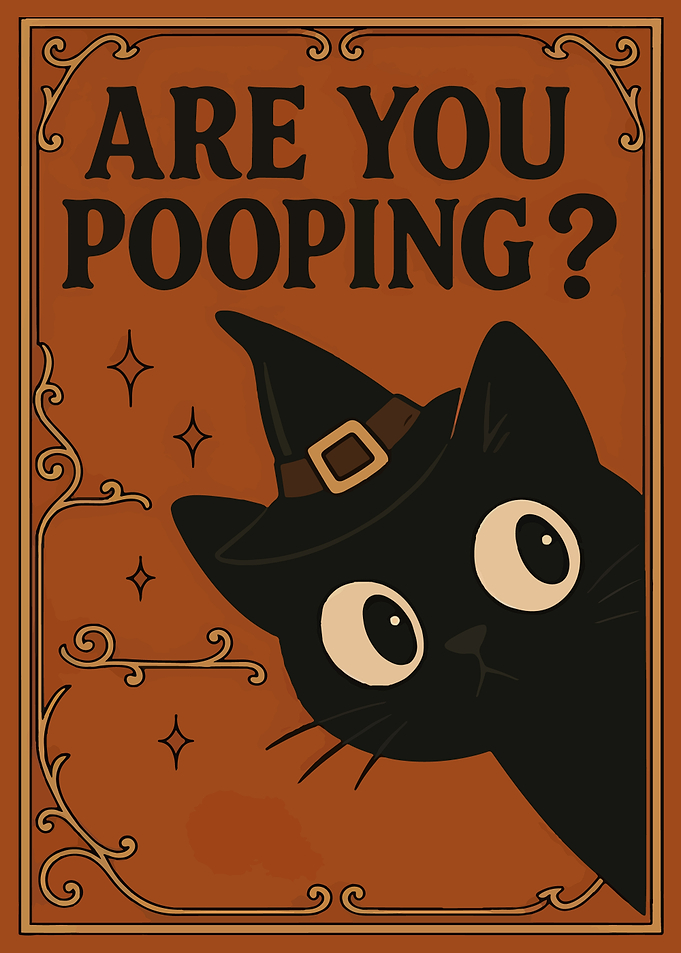 Are You Pooping? Cat Halloween Poster