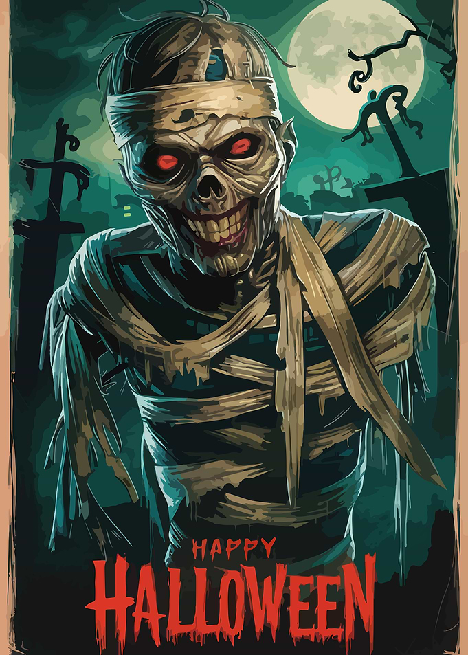 Happy Halloween Mummy Poster