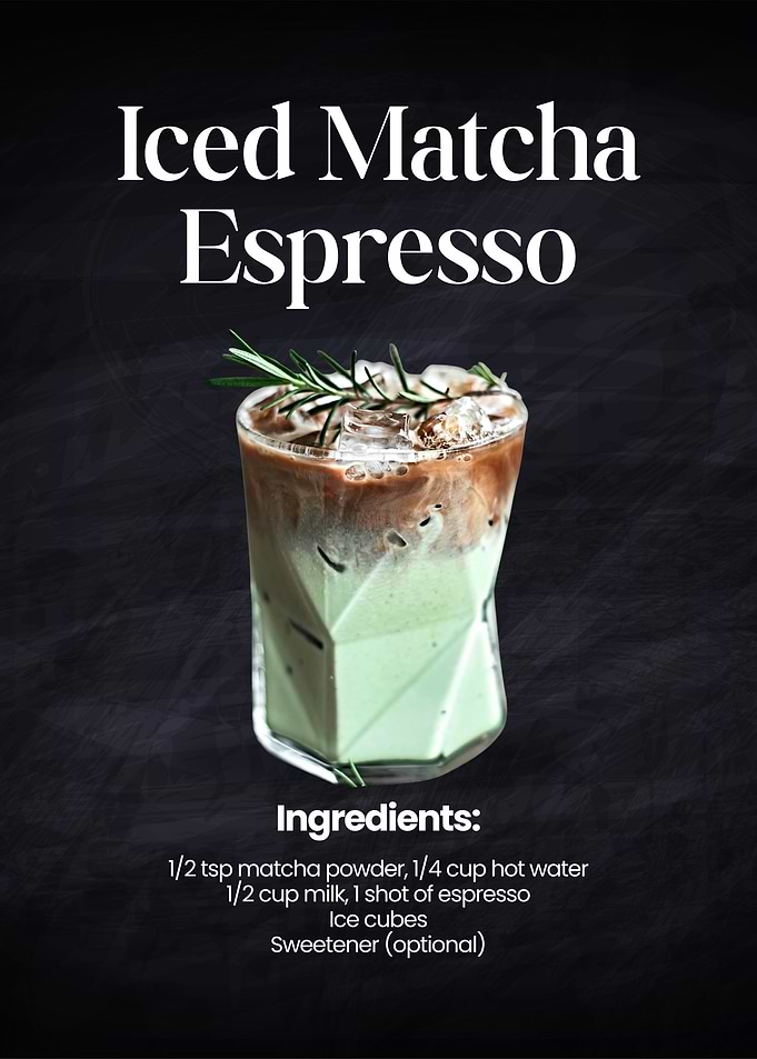 Iced Matcha Espresso Drink Recipe