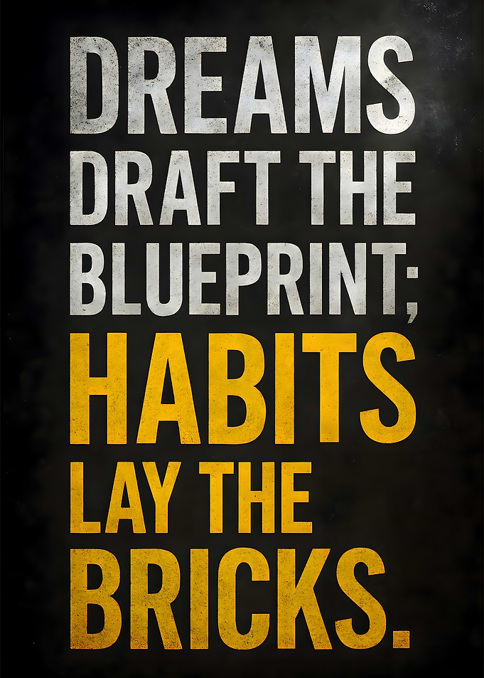 Dreams draft the blueprint; habits lay the bricks.