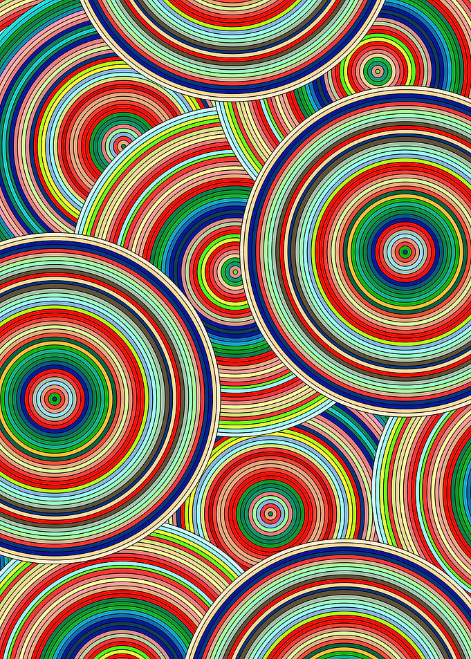 Colorful Concentric Circles Abstract Pattern