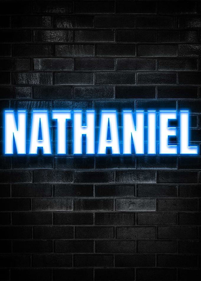 Nathaniel Neon Sign on Brick Wall