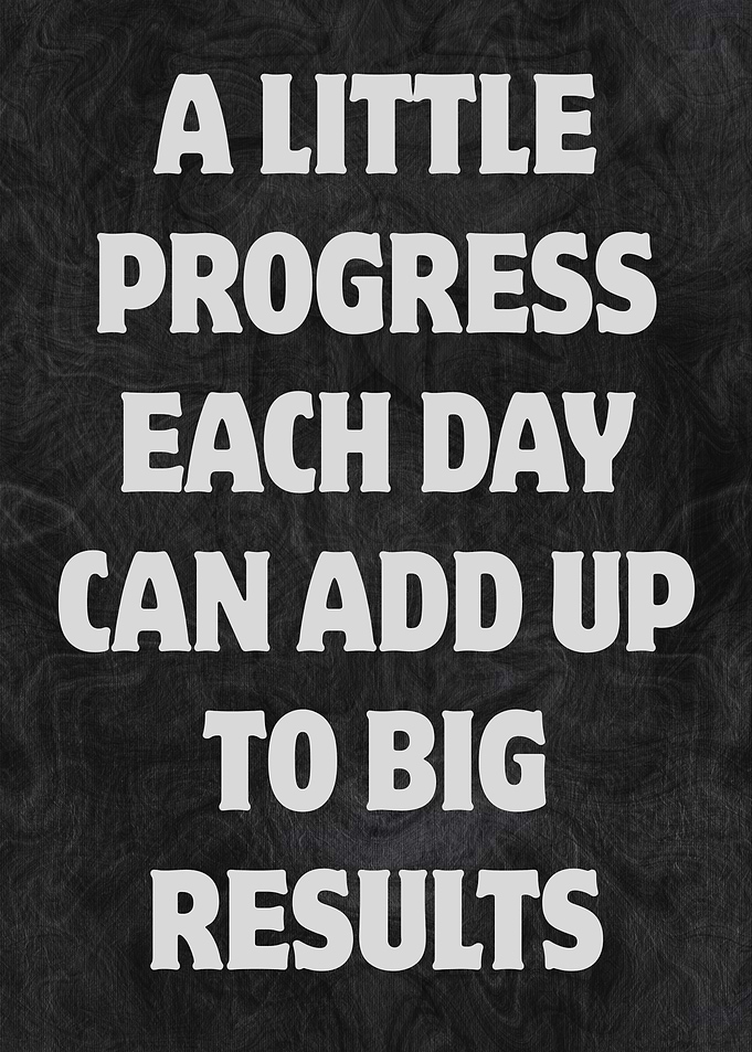 Progress Quote on Dark Background
