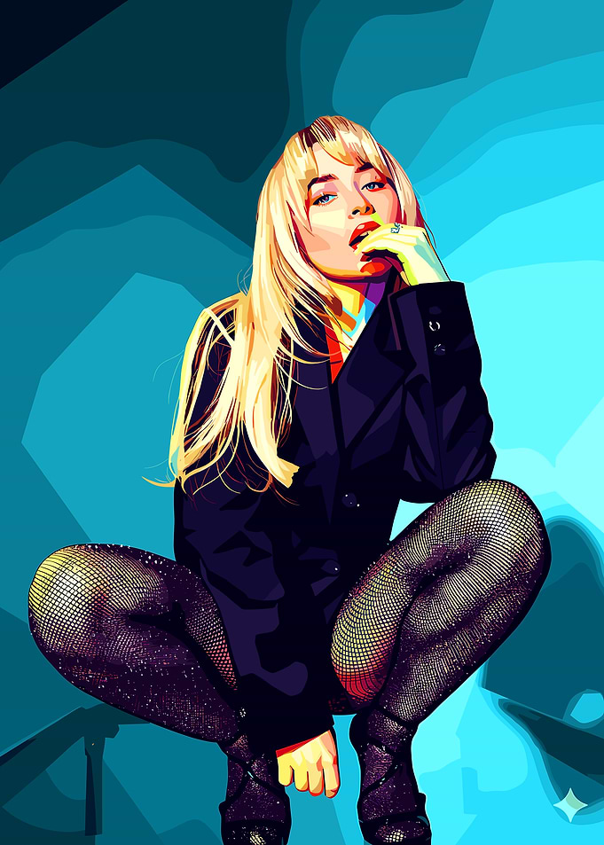 Sabrina Carpenter in Pop Art Style
