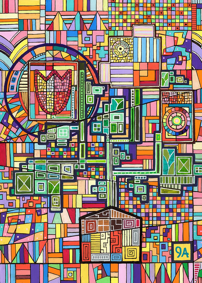 Tulip Halo - Abstract Geometric Colorful Painting