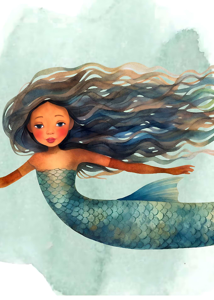 Watercolor Mermaid Illustration