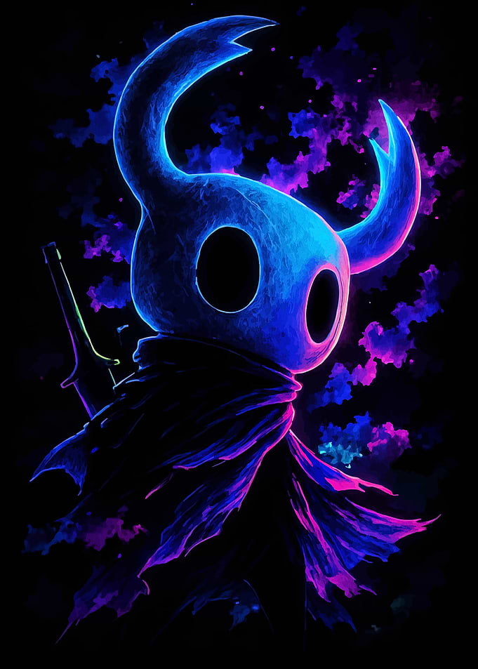 Hollow Knight Neon Digital Art