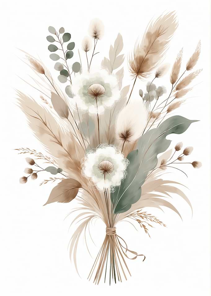 Elegant Floral Bouquet Watercolor Illustration