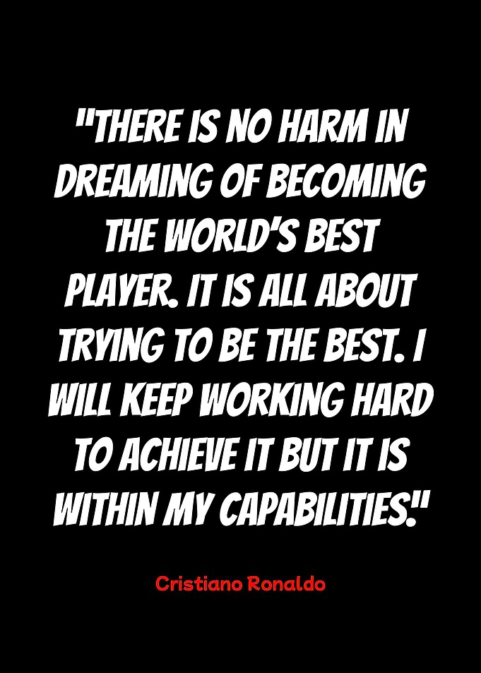 cristiano ronaldo inspirational quote poster