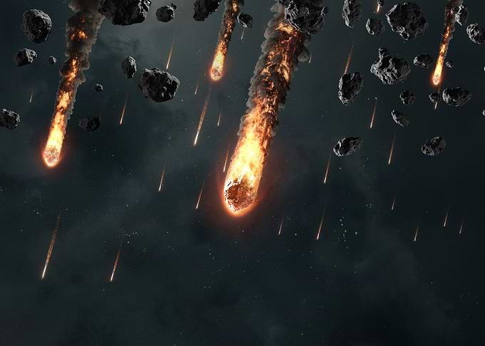 Meteor Shower in Dark Sky