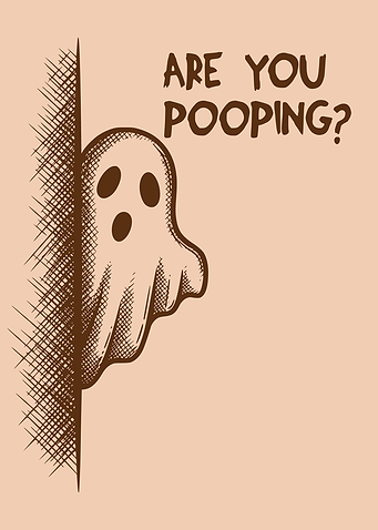 Are You Pooping? Spooky Surprise Peeking Ghost Bathroom Humor