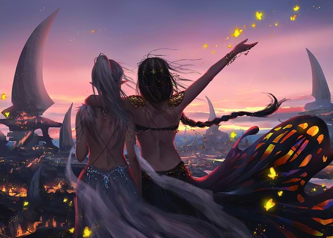Fantasy Friends at Sunset