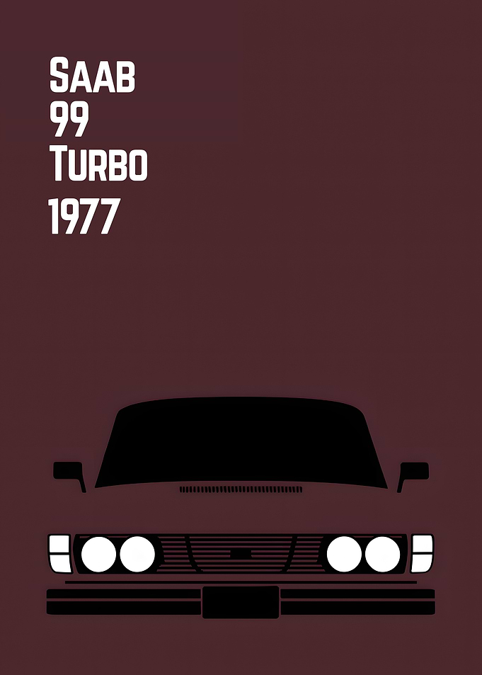 Saab 99 Turbo 1977 Minimalist Poster