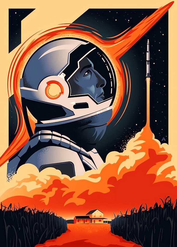 Astronaut Launch Poster Art