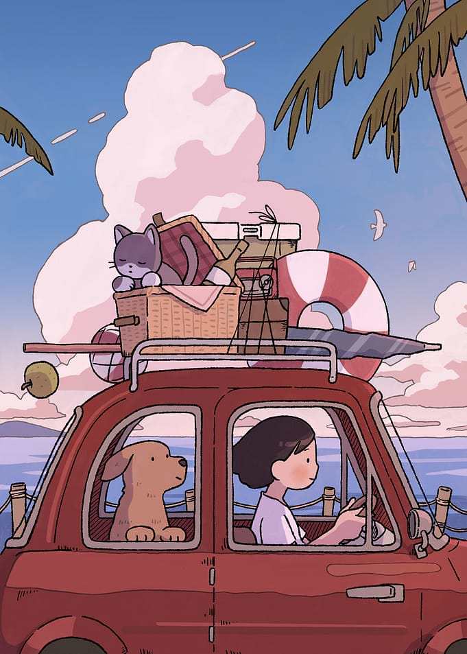 Road trip with pets and luggage