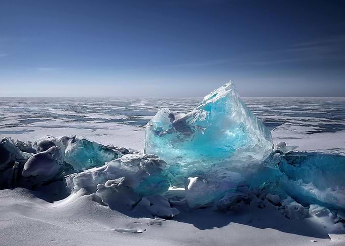 Frozen Landscape with Ice Formations