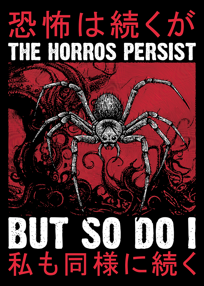 Horror Spider Graphic with Text