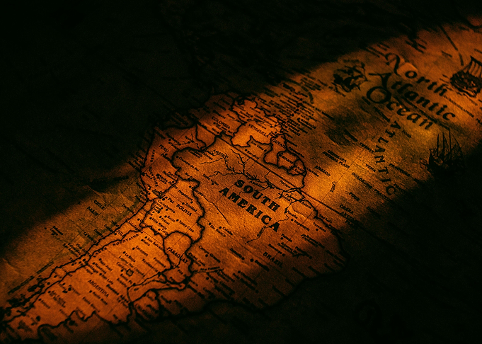 Vintage Map of South America