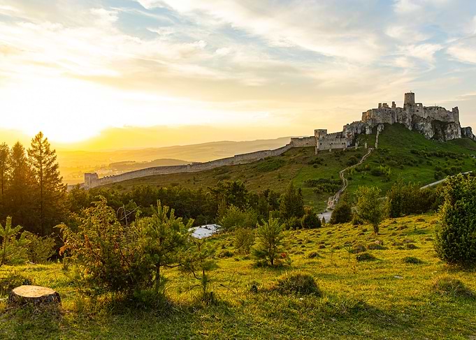 Spis Castle at Sunset