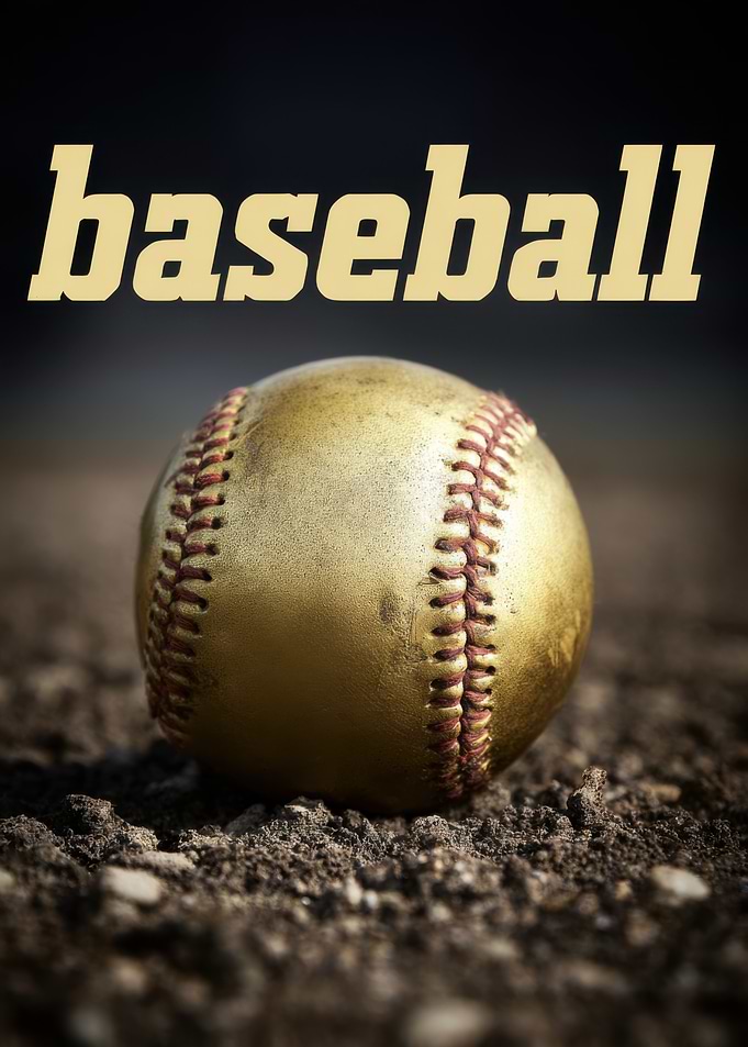 Golden Baseball on Dirt